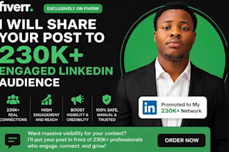 share your post to 230k engaged linkedin audience shoutout