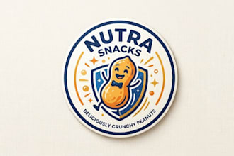 design a modern food peanut logo with social kit