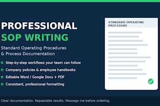 write standard operating procedures sops and process documentation