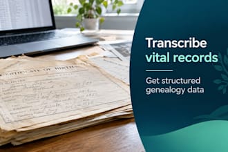 transcribe vital records and extract structured genealogy data