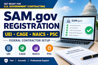 help with samgov registration, uei, cage, naics and psc codes