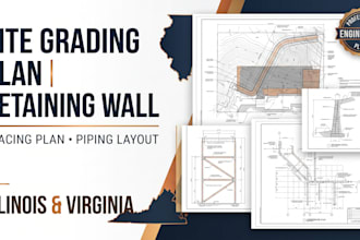 site grading plan retaining wall bracing plan piping layout illinois virginia