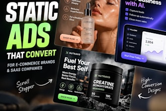 design high converting ai static ads for meta and ecommerce