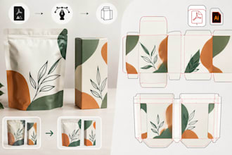 convert ai artwork to vector and create professional editable packaging dieline