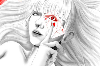 draw your character in my grayscale and realistic style
