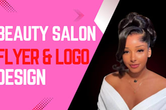 design hair extension, wig, bundles and hair salon flyers