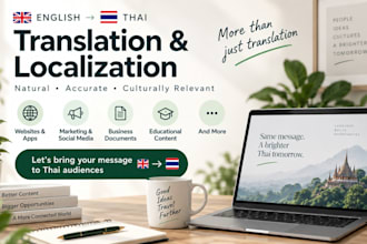 professionally translate and localize english to thai