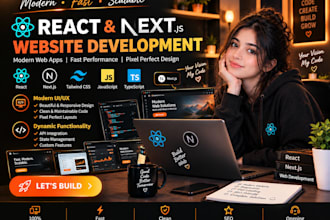 build a modern react js and next js website with javascript