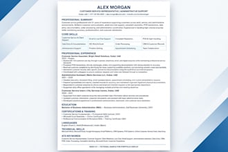 create an ats friendly professional CV resume