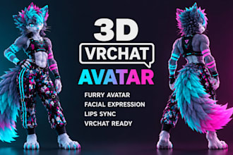 create custom vrchat model, femboy avatar, anime vrchat avatar, furry avatar