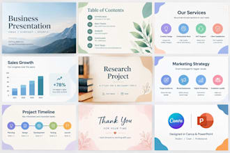design professional canva presentations and power point slides