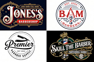 design custom barber, barbershop and beauty salon logo for your