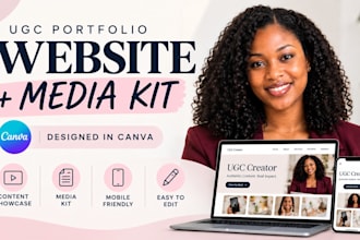 design canva ugc portfolio website, media kit and creator portfolio