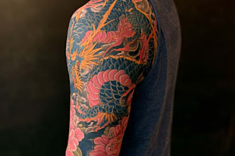 make a traditional japanese irezumi tattoo