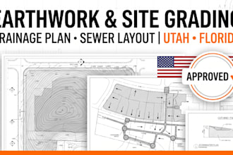 do earthwork plan civil site grading and drainage plan sewer layout utah florida
