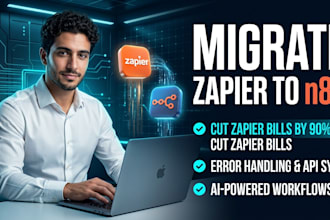 migrate zapier or make to n8n and build automation