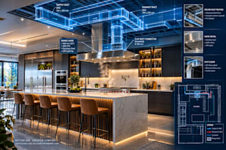 kitchen range hood ductwork and ventilation plan