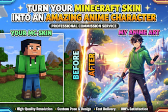 turn your minecraft skin into an amazing anime character