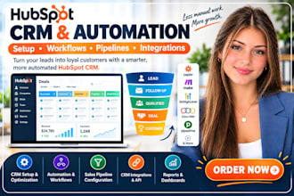 setup hubspot CRM, automation, workflows, pipelines, integrations and onboarding