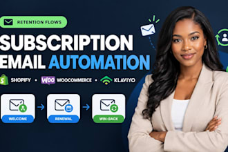 build retention email automation for subscription base shopify woocommerce store