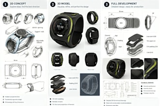 design a functional sports wearable, fitness product from concept to full design