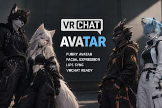 create custom vrchat furry avatar, vrc avatar, 3d nsfw vrchat humanoid model