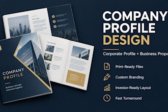 design a professional company profile, corporate profile and business proposal