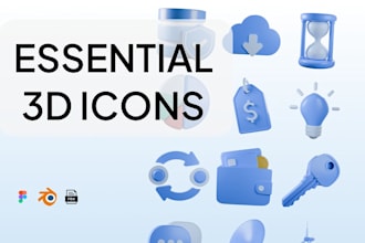 design modern 3d icons and illustrations for web and mobile