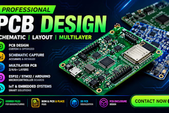 pcb design, multilayer pcb layout, schematic, iot, esp32, stm32, rf and led pcb