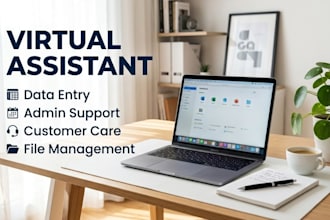 be your virtual assistant for data entry, file management, and admin support