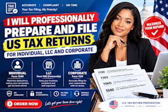 professionally prepare and file US tax returns for individual llc and corporate