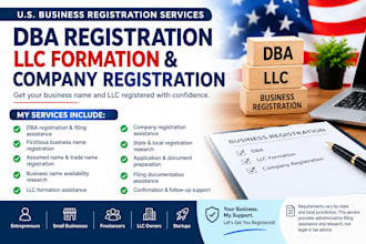 assist with dba registration fictious business name registration in US