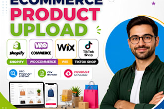 do shopify, woocommerce, wix, tiktok shop upload seo product listing, csv import