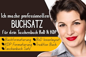 mache professionellen buchsatz fur dein taschenbuch auf tredition, bod, KDP