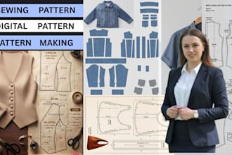 be your sewing pattern maker, cosplay costume for any garments and tech packs
