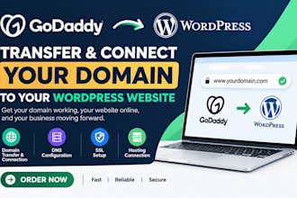 transfer and connect your godaddy domain to your wordpress website