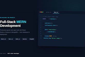 develop a full stack mern web application with react and node js