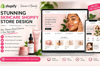 design skin care website with skincare ugc skincare shopify store beauty website