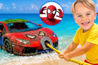 design colorful kids youtube thumbnails and channel banners