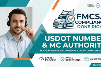 do usdot number, mc authority, boc3, ucr and fmcsa compliance