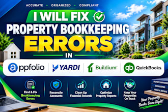 fix property bookkeeping errors in appfolio, yardi, buildium and quickbooks