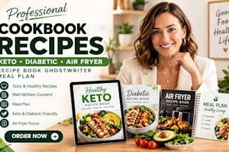 write cookbook recipes keto diabetic air fryer recipe book ghostwriter meal plan