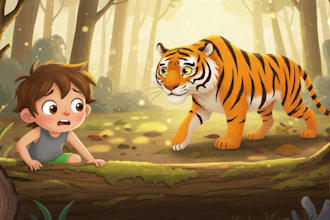 create beautiful children story book illustration
