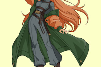 create clean 2d character line art and redraw