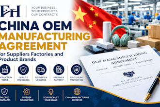draft china oem manufacturing agreement for suppliers with quality and IP rights