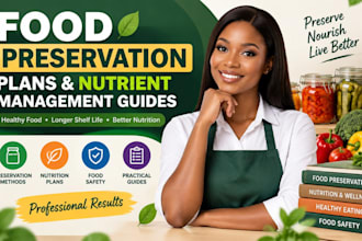 create food preservation plans and nutrient management guides