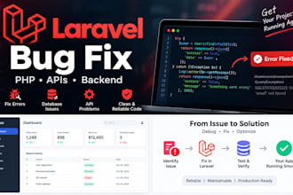 fix laravel PHP bugs and backend issues