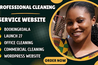 design cleaning service website, house office, pricing parameter bookingkoala
