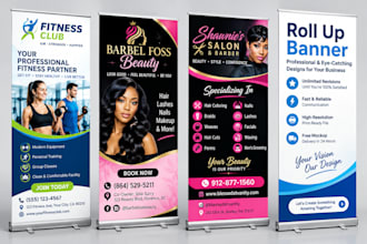 design roller, pull up, roll up banner