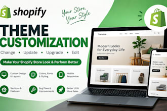 change theme, update theme and do shopify theme customization